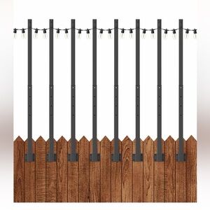 8 Pack Light💡Poles for Outdoor Lights💡with Fence Brackets